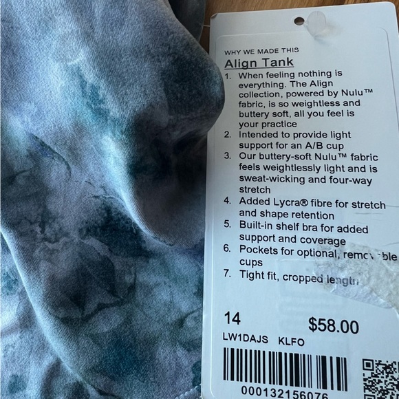 NWT Lululemon Align NULU Tank Sport Bra Kaleidofloral Multi Size 14 NWT - Picture 8 of 10